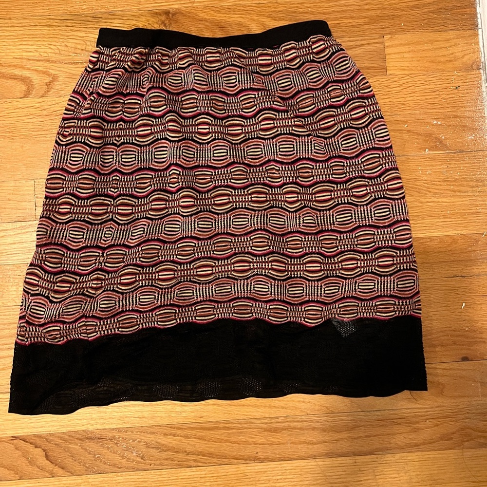 Missoni pink black funky pattern skirt